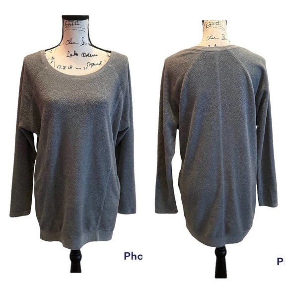 Mossimo Supply Fleece Tunic Sweatshirt Gray Size Small Pockets Oversized casual - Picture 9 of 9